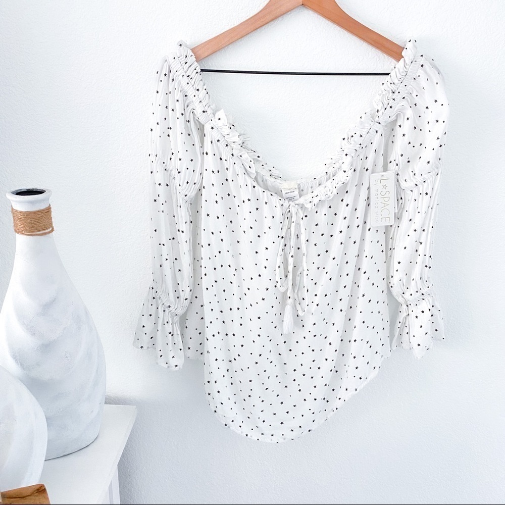 L*space Crawford Crop Top Off Shoulder Star Print